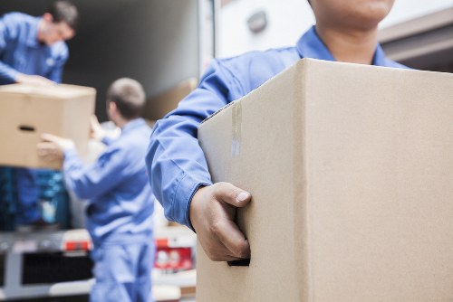 Stacked packing boxes in Waterloo for moving and storage