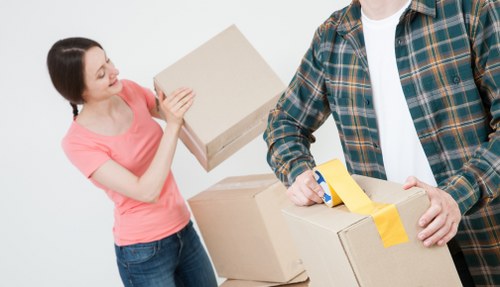Residential relocation scene in Waterloo with careful movers