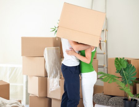 Organised moving boxes prepared for a Waterloo house relocation
