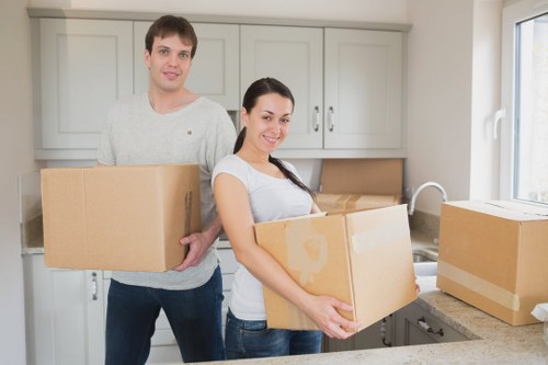 A student moving day in Waterloo with boxes and luggage organized for loading